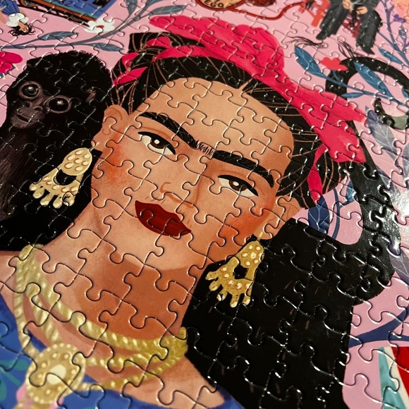 EUC [eeBoo] Viva La Vida Puzzle <1000 Piece & Love> Frida Kahlo Jigsaw + Poster - Picture 4 of 16